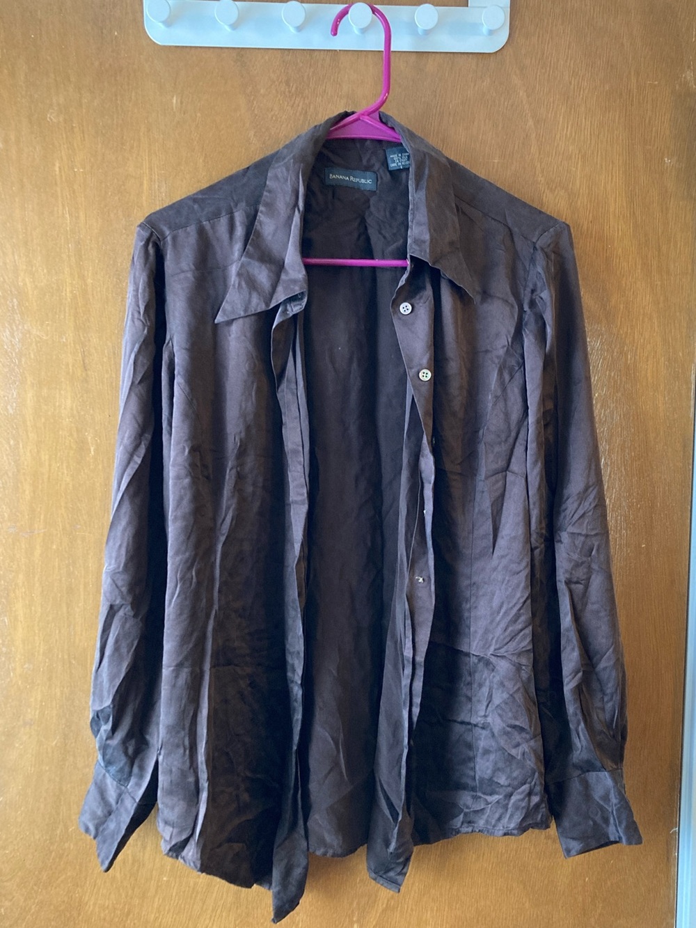 Banana Republic Women’s Brown Silk Button-Up Shirt